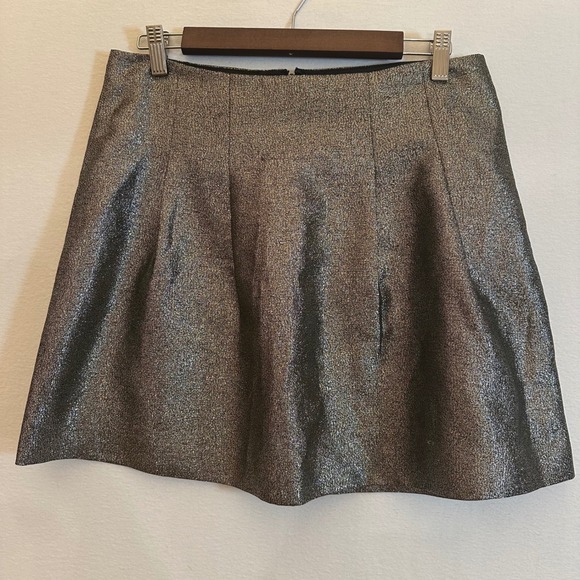 Madewell Dresses & Skirts - Madewell Metallic Mini Skirt Bronze Gold A-Line Holiday Party 08523 Size 6